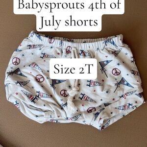 Babysprouts Girls White 4th of July Shorts - Size 2T